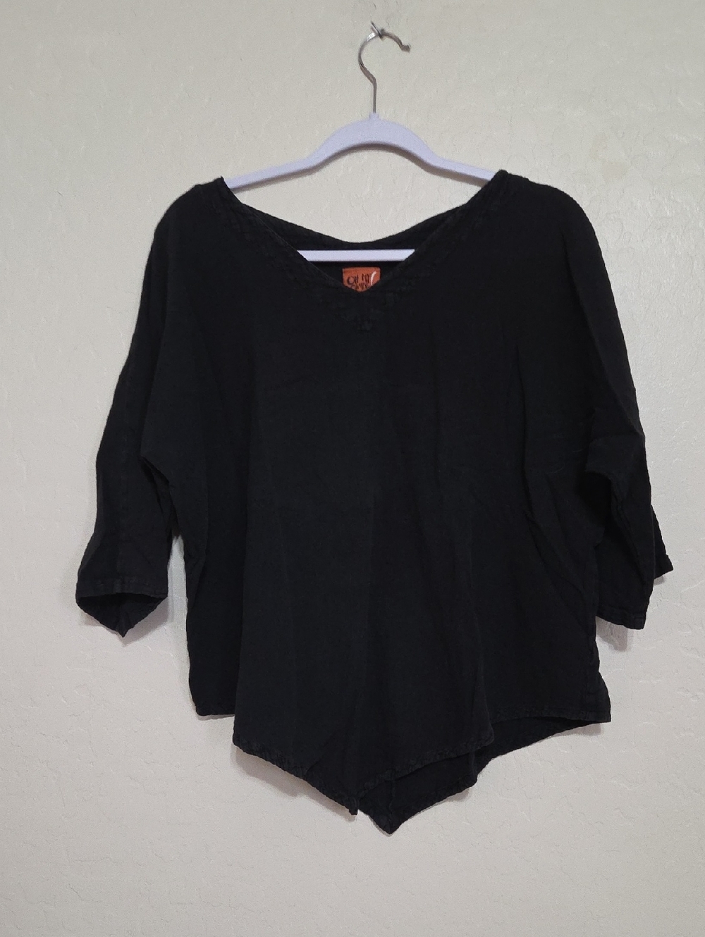 Oh My Gauze! Black V-Neck Relaxed Tunic
